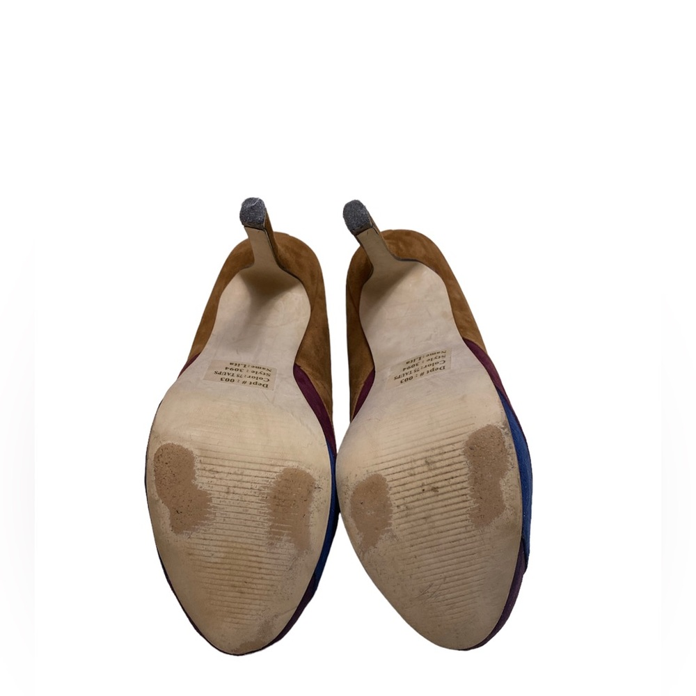 Tan Blue and Purple Baker's Heels Size 7.5 M - Picture 6 of 6